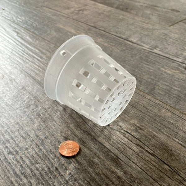 3" round clear net cup