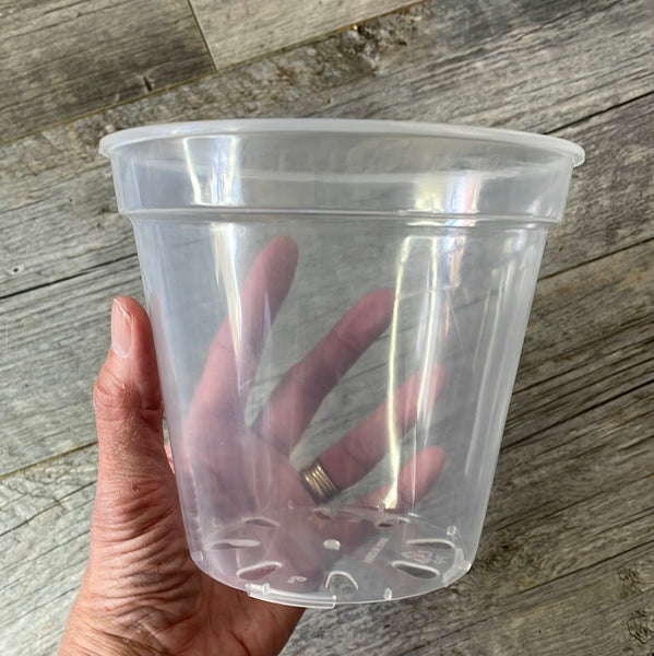 6" ultra clear round orchid pot