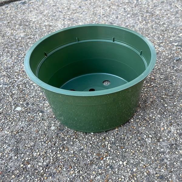 5" round green plastic bulb pan