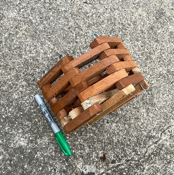 6" octagonal wooden vanda basket