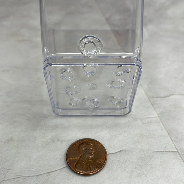 2.25" tall clear square orchid seedling pot
