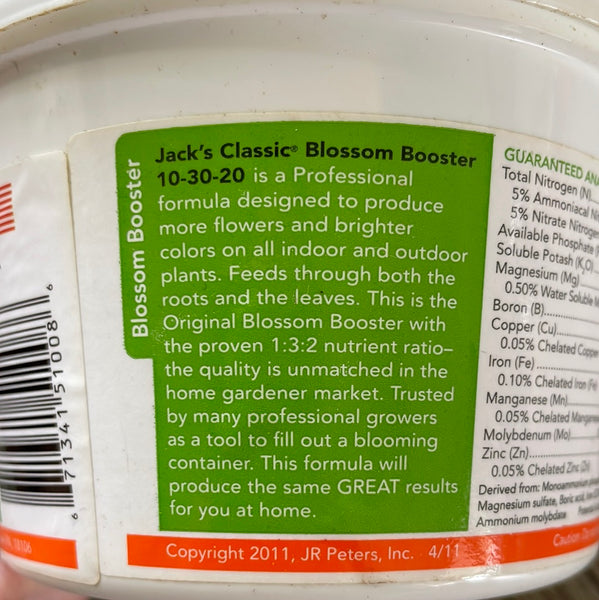 Jack's Classic Blossom Booster 10-30-20 - 8 oz. powder