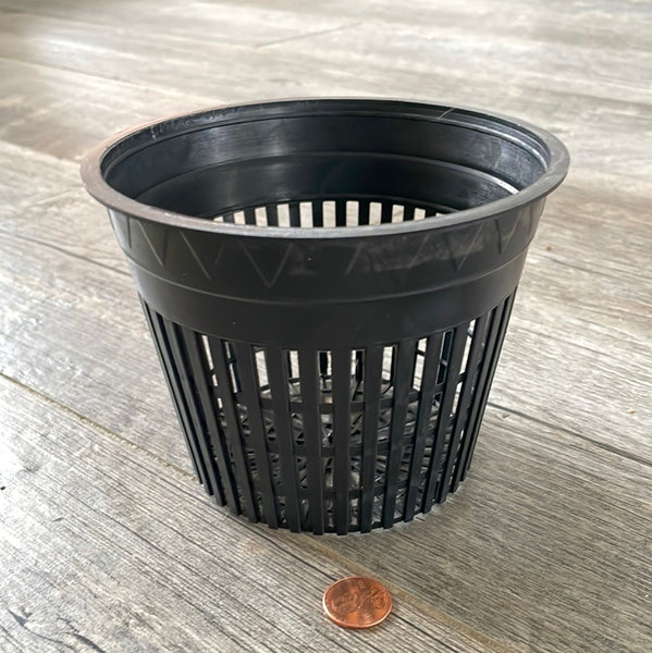 5" round black net cup