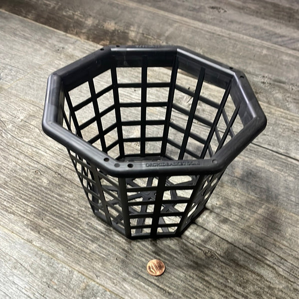 8" octagonal black plastic orchid basket