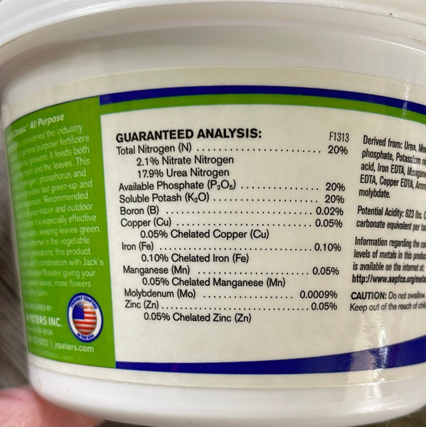 Jack's All Purpose 20-20-20 - 8 oz. powder