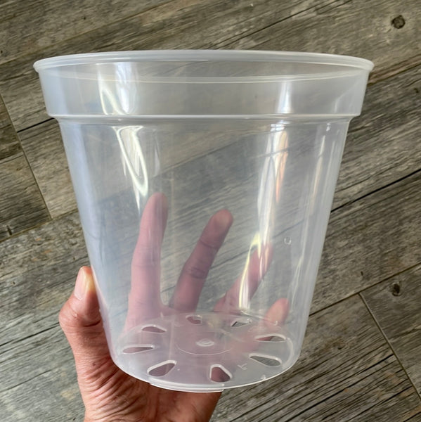 7" ultra clear round orchid pot