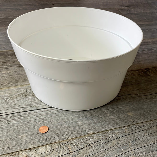 12" white bulb pan for orchids and other plants