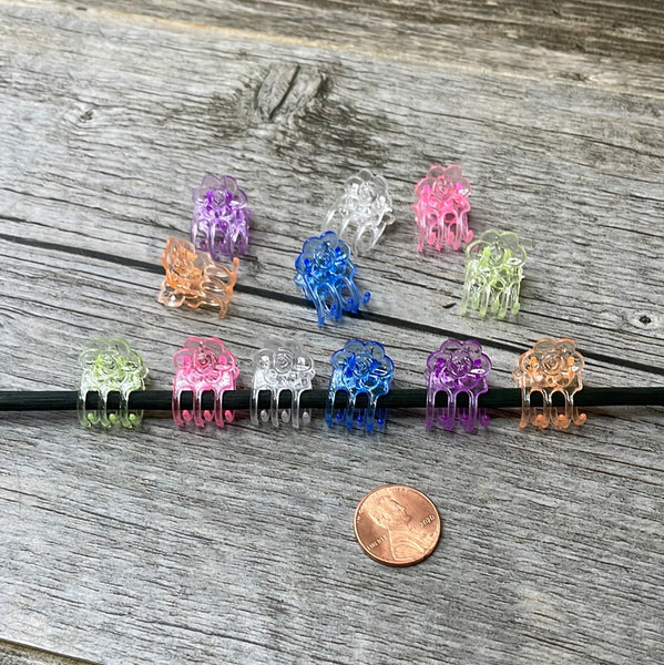 Flower plant clips - multi-colored - 12 pack