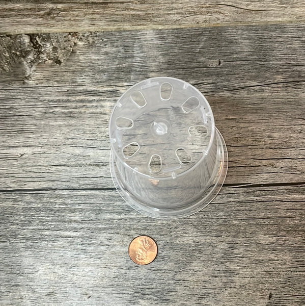 3" ultra clear round orchid seedling pot