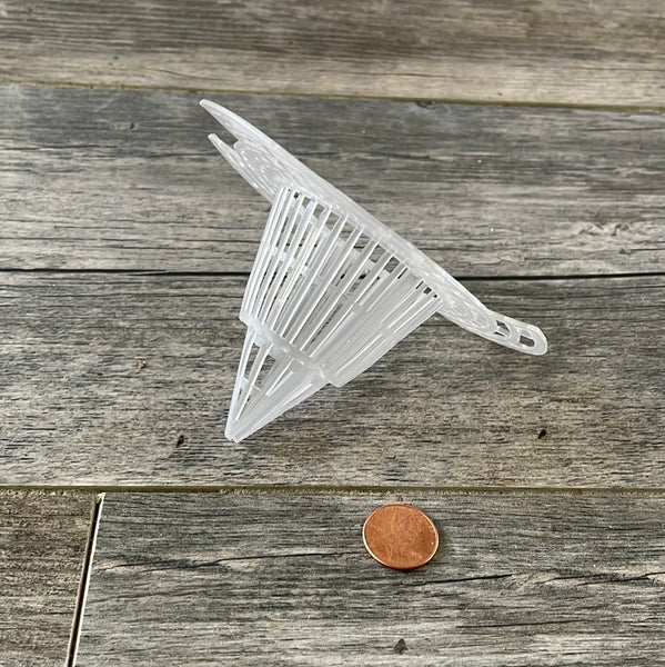 4.5" clear mush cone for use with orchid repotting