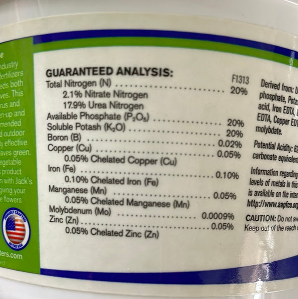 Jack's All Purpose 20-20-20 - 8 oz. powder