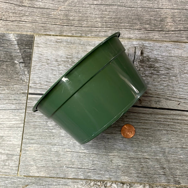 5" round green plastic bulb pan