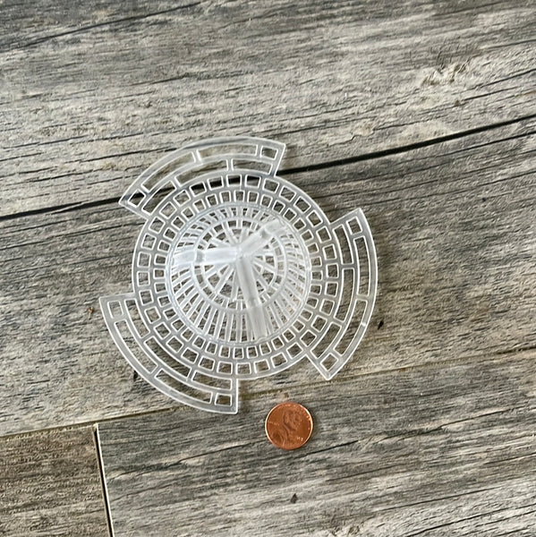 4.5" clear round mesh cone to add drainage and aeration for orchid pots
