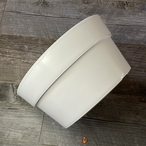 12" round white plastic bulb pan