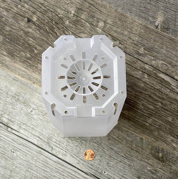 4.75" bevel sided tall square clear pot