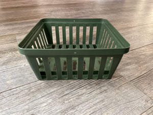 10” square green plastic vanda basket