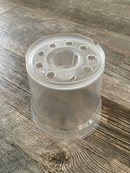 4.5" round clear orchid pot