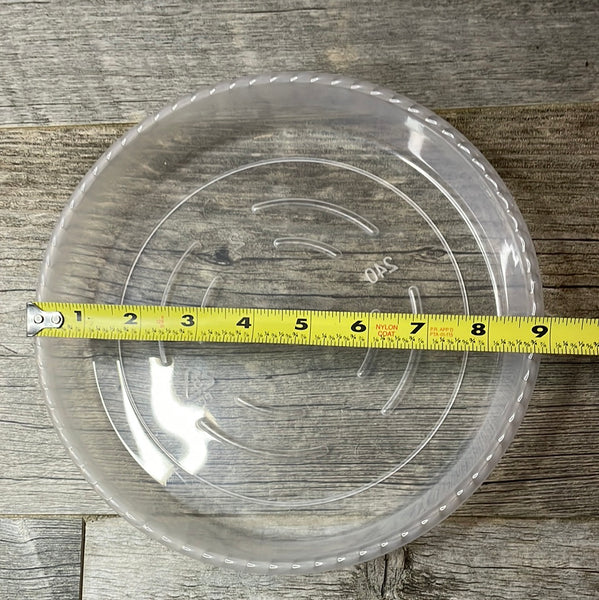 8” clear plastic pot saucer
