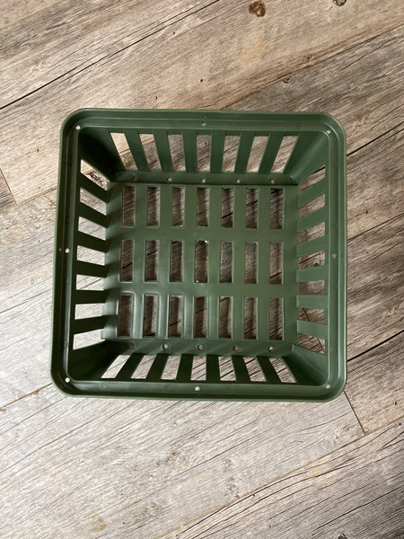 10” square green plastic vanda basket