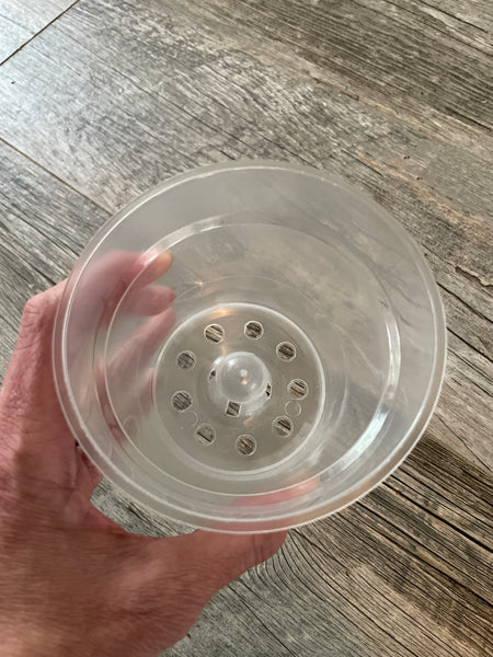 4.5" round clear orchid pot