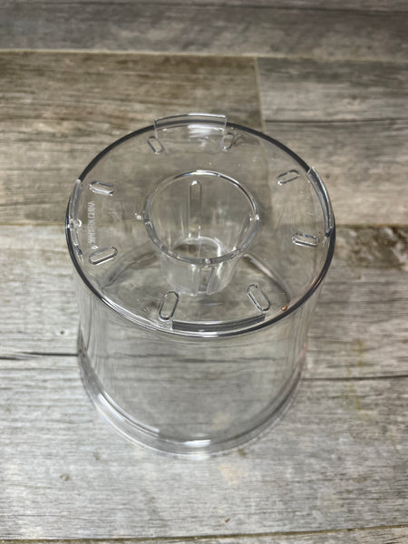 a spectacularly clear round 5.7" orchid pot with large aeration cone in the bottom of the pot - view of the bottom