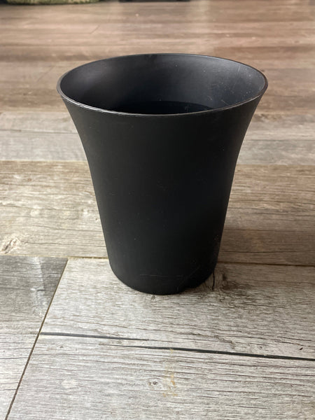 round black slightly textured large succulent flower pot