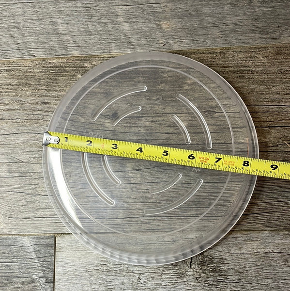 8” clear plastic pot saucer