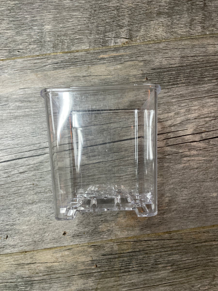 3.25” glass like clear square footed pot *NEW*