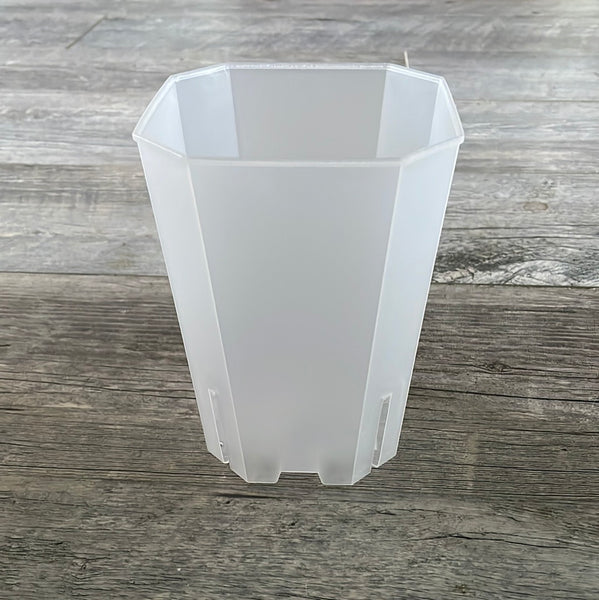 4.75" bevel sided tall square clear pot