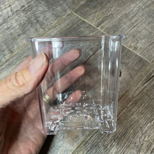 3.25” glass like clear square footed pot *NEW*