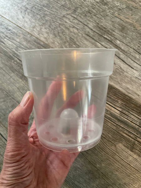 4.5" round clear orchid pot