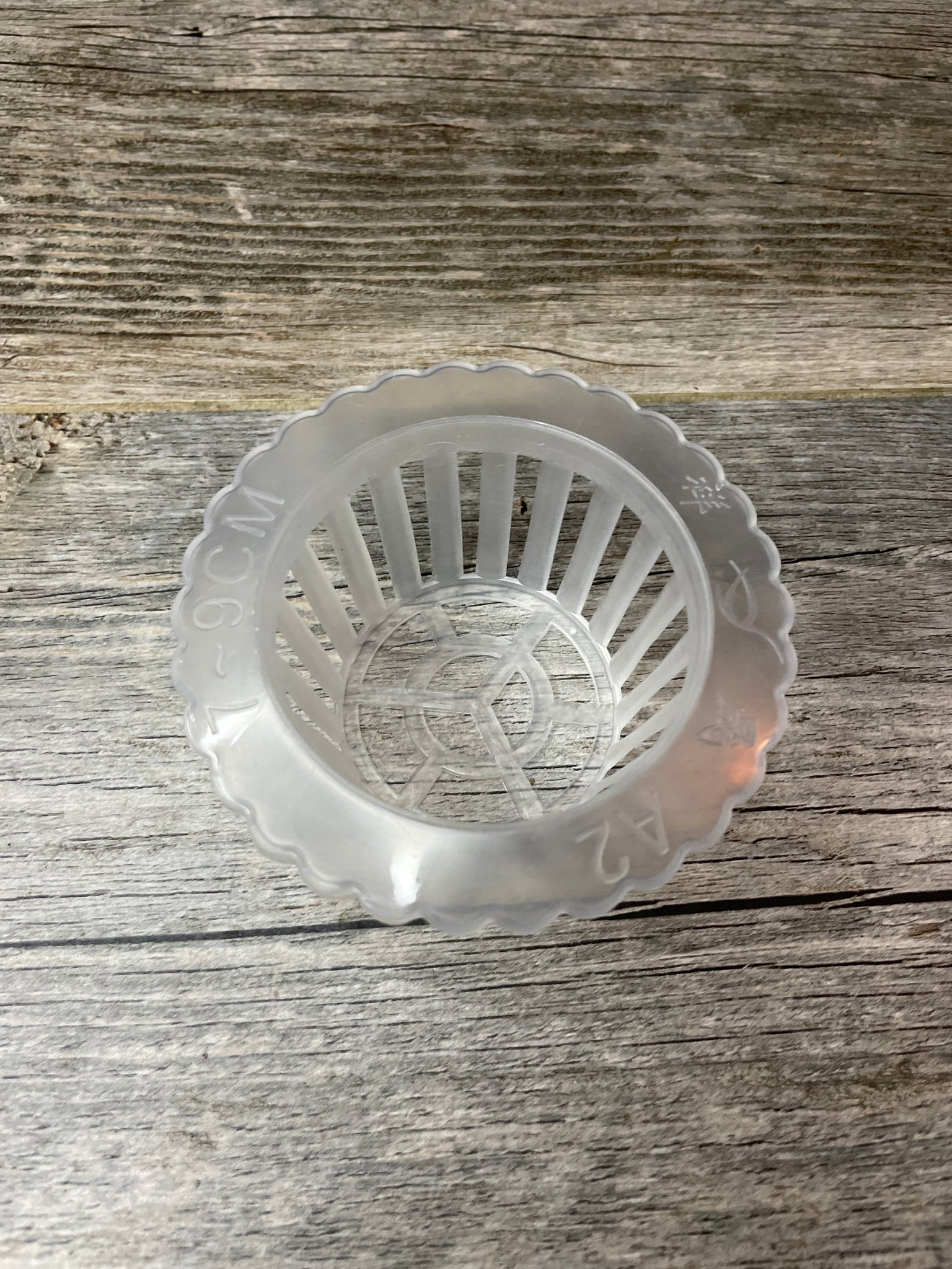 4” scalloped edge clear slotted basket for orchids