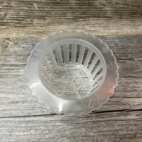 4” scalloped edge clear slotted basket for orchids