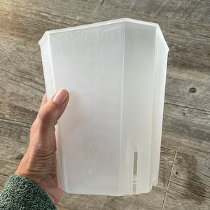 6" bevel sided tall square clear pot