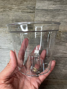 4.5" glass-like ultra high transparency clear round orchid pot *NEW*