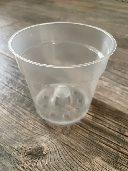 4.5" round clear orchid pot
