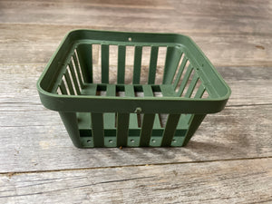 6" square green plastic vanda basket