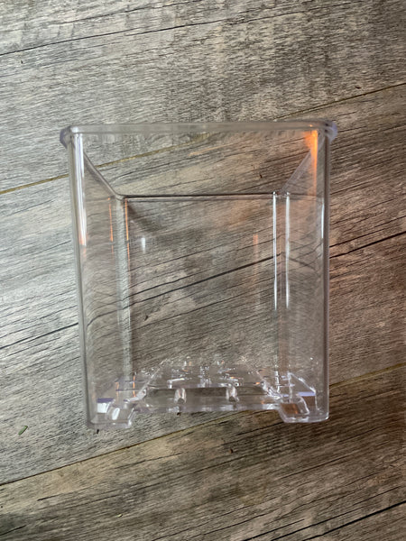 5” glass like clear square footed pot *NEW*