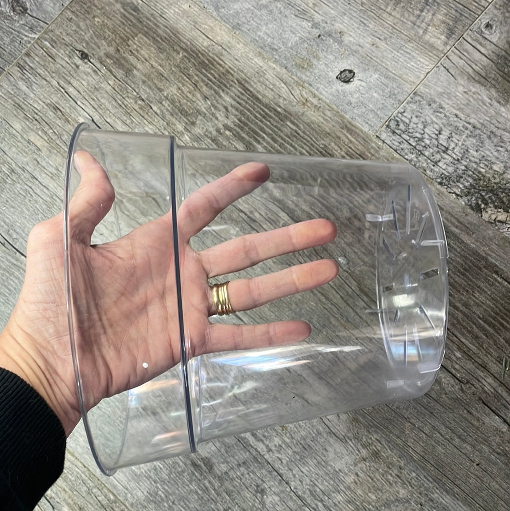 transparent orchid plant pots 10" ultra high transparency clear round orchid pot – QuarterAcreOrchids