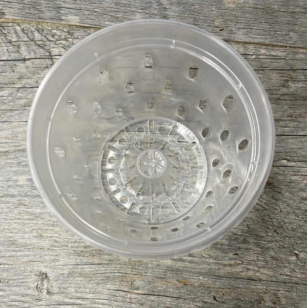 4.5" clear round orchid pot with holes *NEW*