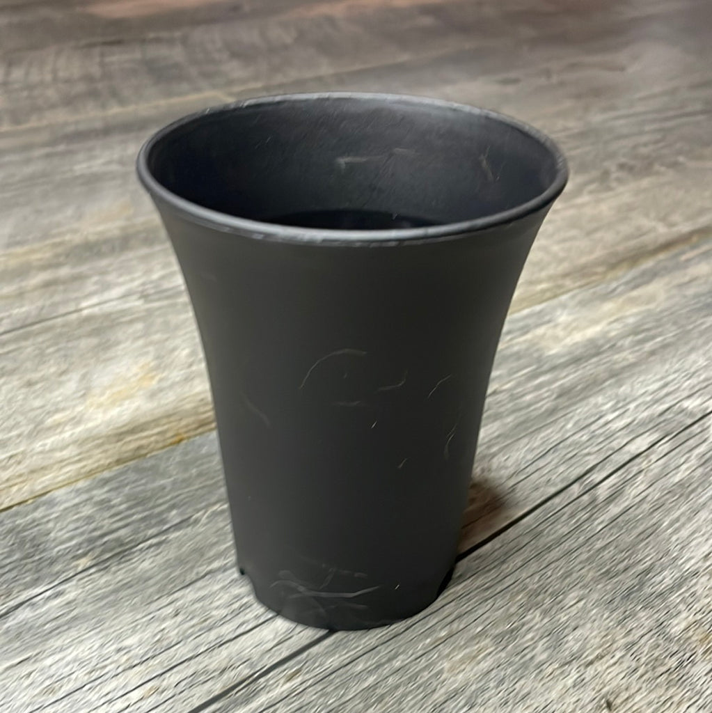 round succulent pot 4" round black plastic flared succulent pot – QuarterAcreOrchids