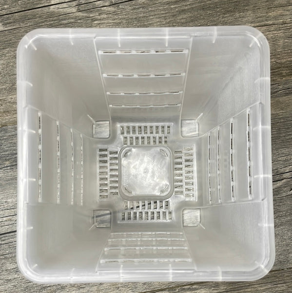 6" square clear footed pot *NEW*