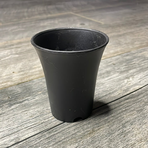 3" round black plastic flared succulent pot *NEW*