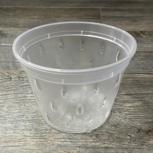 5" clear round orchid pot with holes *NEW*