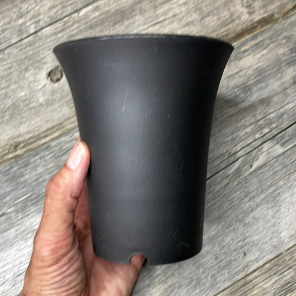 4.5” round black plastic flared succulent & bonsai pot *NEW*