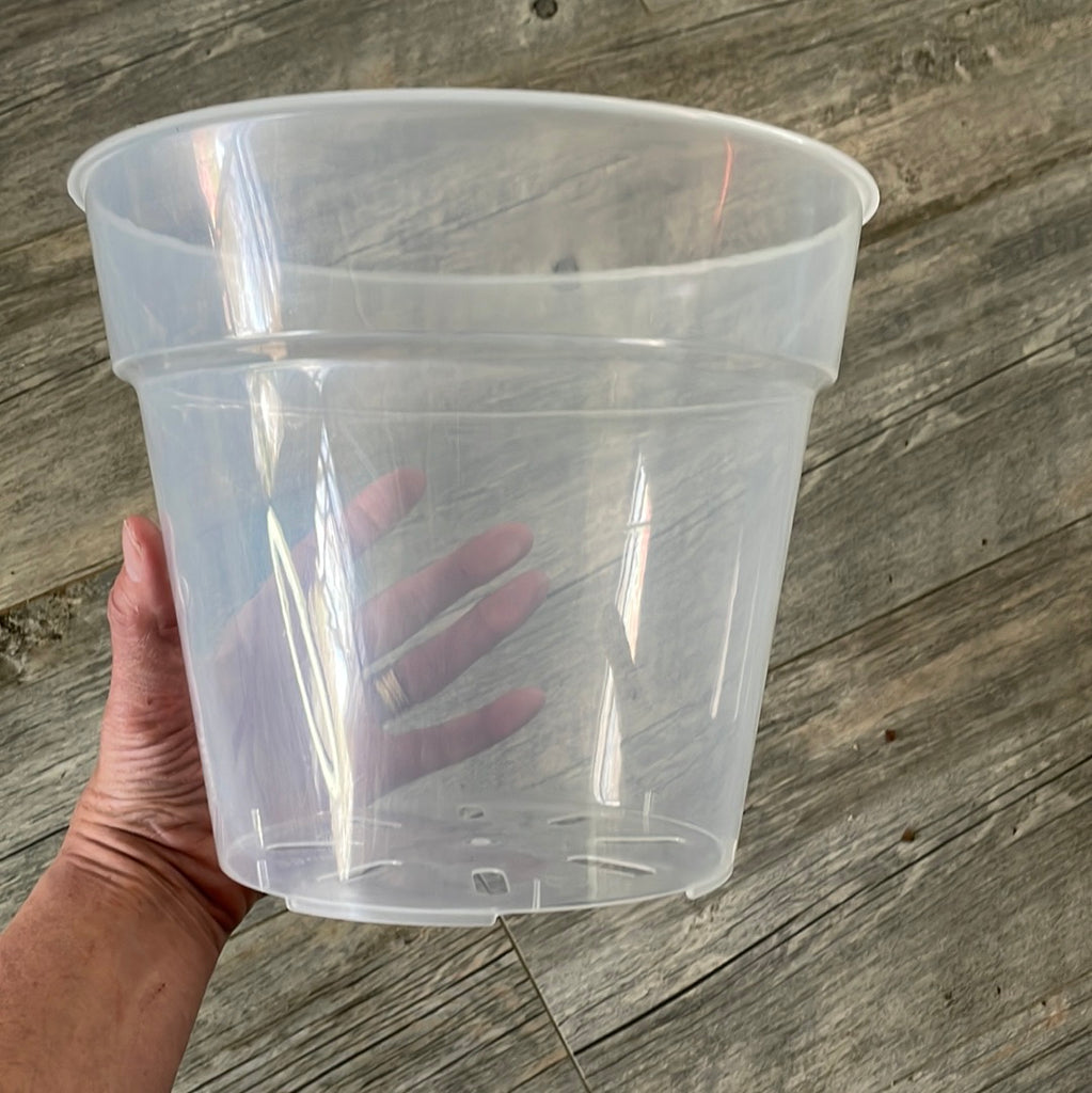 clear plastic plant pot 9" ultra clear round orchid pot – QuarterAcreOrchids