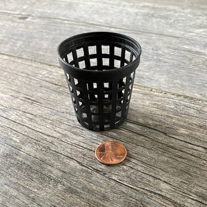 2" round black net cup