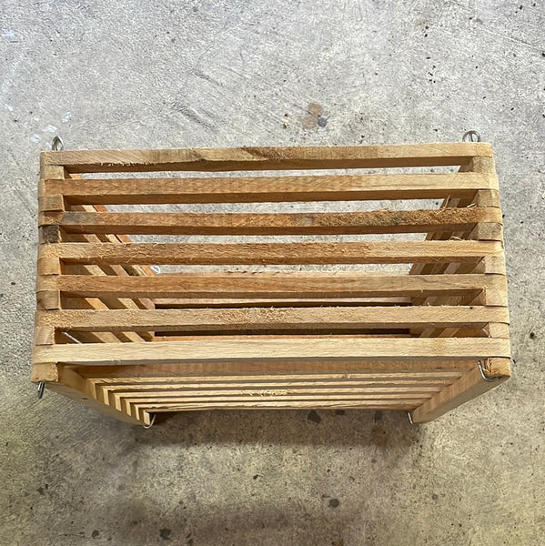 12" square wooden vanda basket