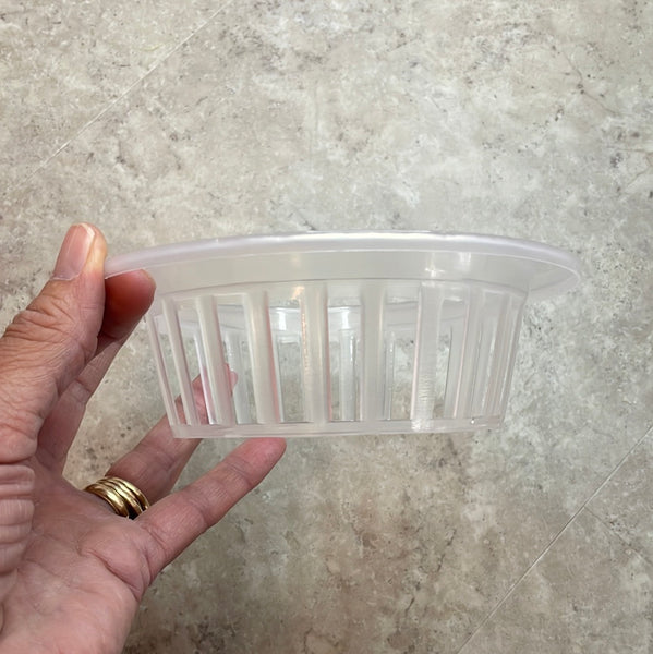 6" clear plastic orchid basket