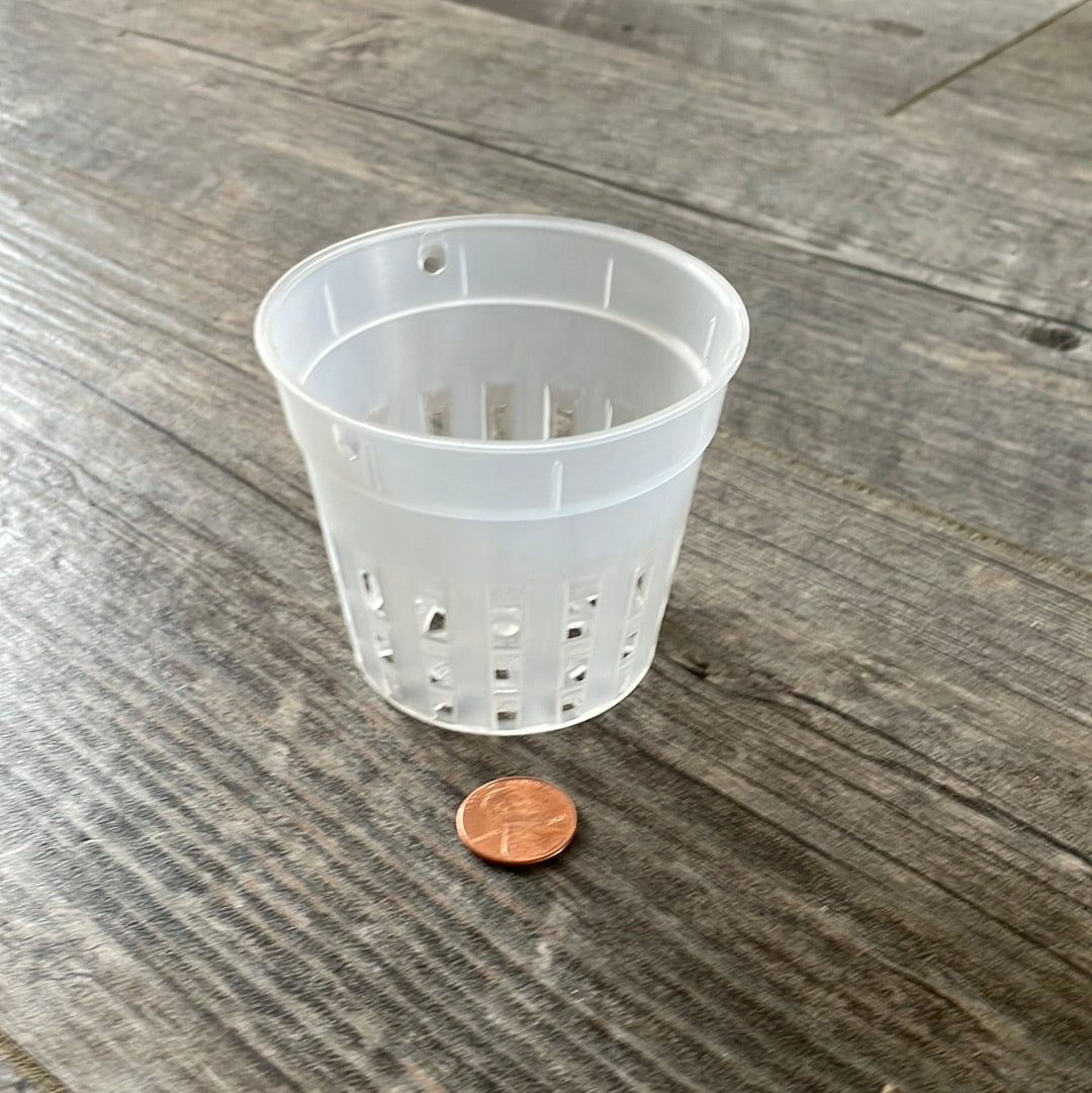 3" round clear net cup